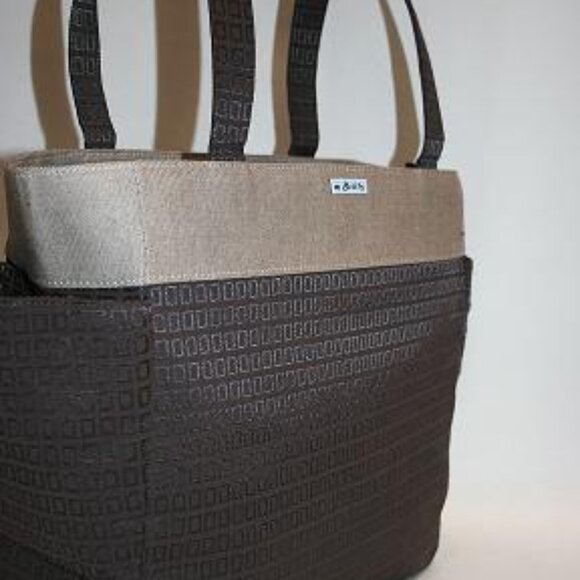 mBretts - Small Tote , Brown with tan trim - Picture 1 of 5